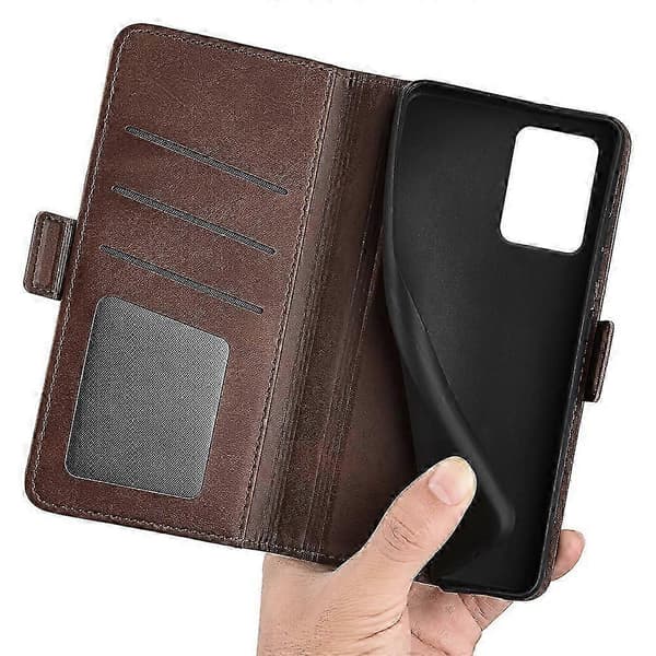 Plånboksfodral för Hmd Pulse/ Pulse+/ Pulse Pro Kalvtextur Läderställ Telefonskydd Brown