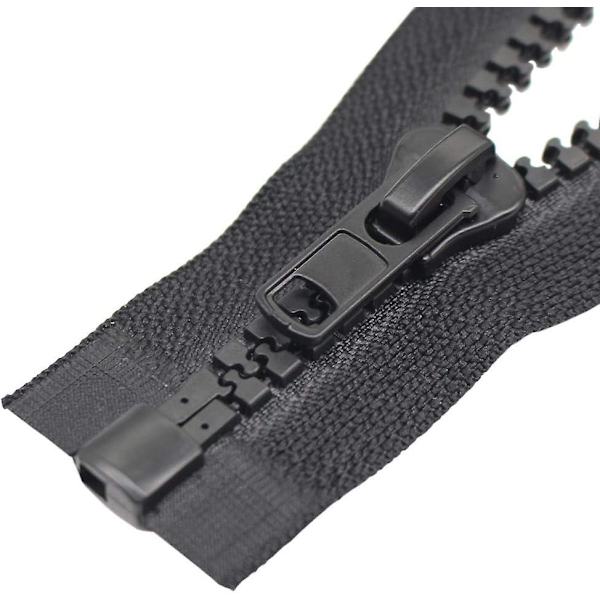 2 stk. #10 26 tommer delbare jakkeglidelåser for søm av kåpe, jakke, vinterkåpe, svart tape, kraftige glidelåser, store støpte plastglidelåser i bulk (26\" 2 stk)