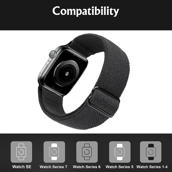 4 st Stretch watch kompatibelt för Apple Watch Band 41mm 40mm 38mm, bekvämt justerbart sportband för Iwatch Series Se 7 6 5 4 3 2 1 Kvinnor M