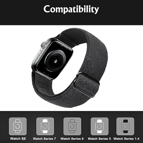4 st Stretch Watch Strap Kompatibel med Apple Watch Band 41mm 40mm 38mm, Bekväm Justerbar Sport Strap För Iwatch Series Se 7 6 5 4 3 2 1 Kvinnor M