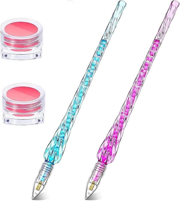 5d Diamantpenn For Diamant Rhinestone Malerverktøy (rosa&blå)