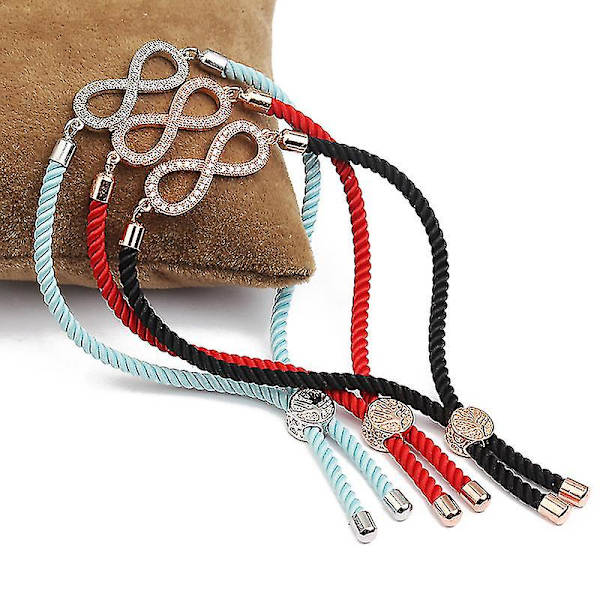 Dames armband justerbar handflätad rep handledskedja handgjorda smycken Red