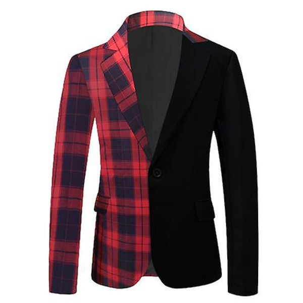 Mænds Smokingjakke, Slank Pasform Stilfuld Blazer Casual Blazer Red L