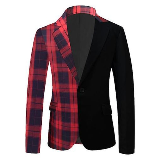 Mænds Smokingjakke, Slank Pasform Stilfuld Blazer Casual Blazer Red XL