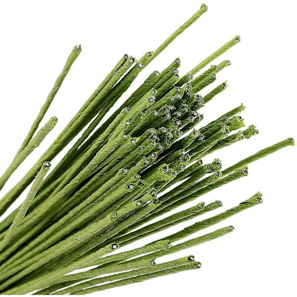 200 stjälktråd i blommor 14 gauge 15,75 tum längd, grön blomstertråd, blomsterpapper lindad tråd för blomstertillverkning, gör-det-själv blomsterarrangemang och dekoration