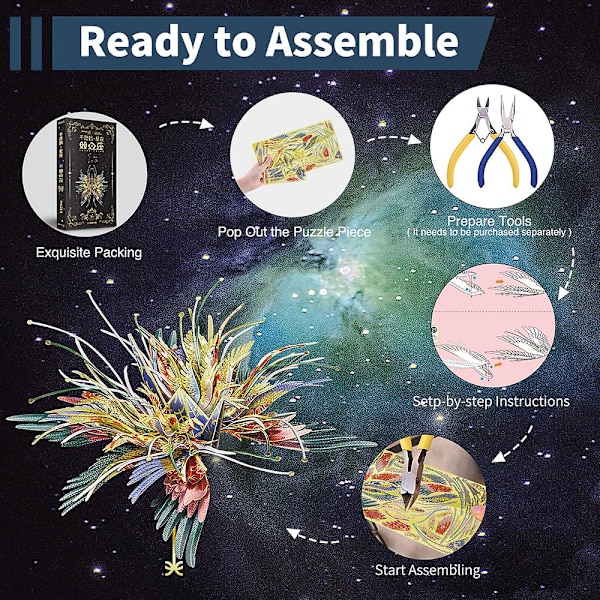 Piececool 3d Metal Pussel Konstellation Kits Vattumannen Fiskarna Väduren Diy Montering Modell Kits Pussel Leksaker För Tonåring GEMINI