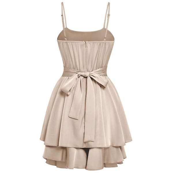 Dame Sommer Ermeløs Tanktopp Kort Jumpsuit Romper Beige S