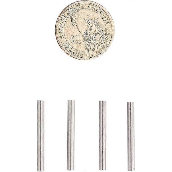200 stk. 30 mm Lange Rørperler i Rustfritt Stål, Rette Rør-charms, Glatte Metallperler for Smykkefremstilling, 2,7 mm Hull