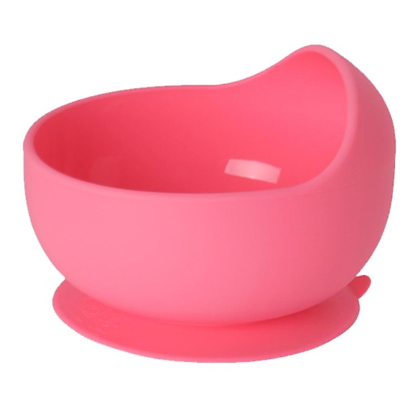 Silikon sugkoppskål lämplig för spädbarn och småbarn Lätt att rengöra, diskmaskin, mikrovågsugn Pink