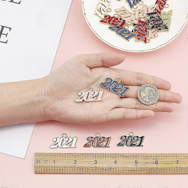 50 stk. 5 Stilarter Dimissions Charms 2023 Charms Bulk Diplom Charm Grad Charm Flade Runde Legerings Charms