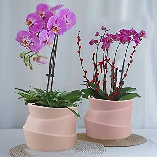 Sæt med 2 keramiske urtepotter - Irregulær form - Kreativ - Til små planter, kaktusser (a + B) style 1