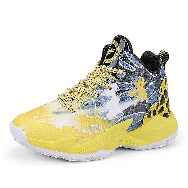 Barnebasketballsko Pustende Gutter Jenter Sports Løpesko Fr565 Yellow EU 39