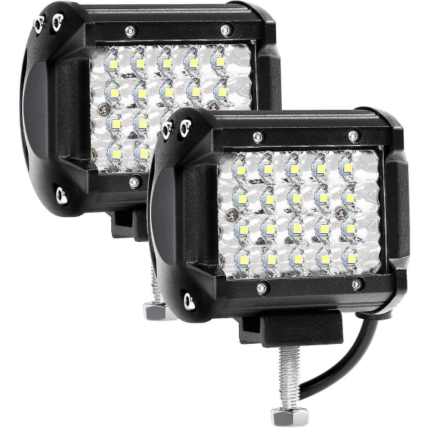 Led arbetsbelysning 12v-24v 72w 4' Bil Led strålkastare 12v Vattentät Ip67 Strålkastare Led dimljus 10 500lm Bil Lastbil Traktor Suv Båt Arbetsbelysning (2st)