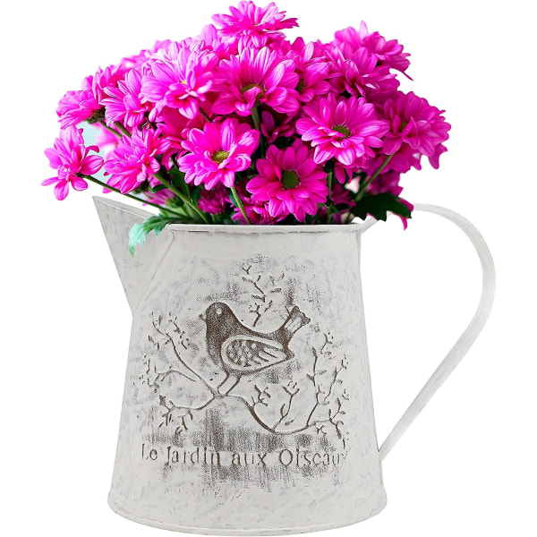 Vattenkanna i metall, blomvas, hink med handtag, vintagedekoration för trädgård 10*12*12cm