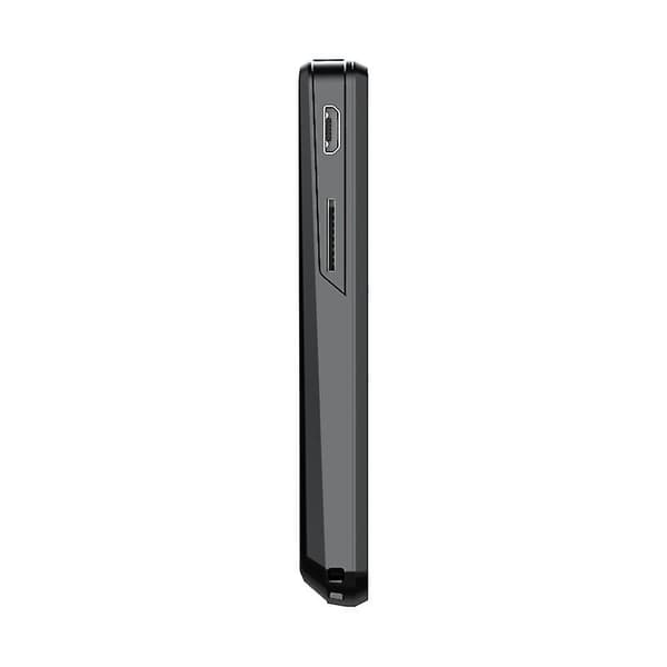 Digital stemmeopptaker med avspilling, MP3, USB-lading, svart