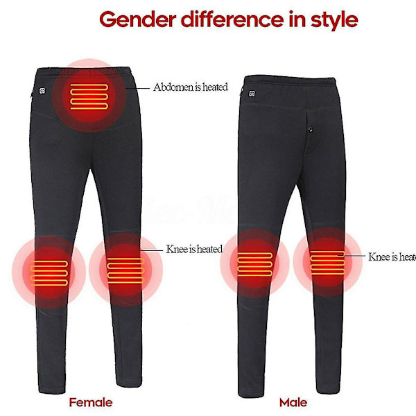 Unisex USB Elektriska Uppvärmda Byxor Vinter Varma Leggings Uppvärmning Elastiska Byxor 4XL Men