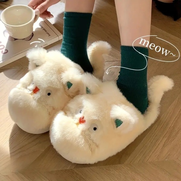 Ihanat uudet lämpimät kotitossut, pyöreäkärkiset pehmeät ja pörröiset slip-on-tossut, pehmoiset mukavat sisätossut EU38 39