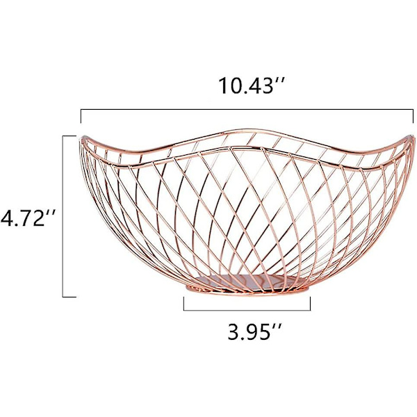 Hög stil böjd kant modern kreativ snygg enkelsidig skål, metall järntråd frukt grönsaker bröd dekorativ stativ serveringsskålar korg hållare (r