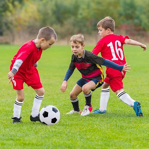 3 Par Barn Fotbollssockor, Fotbollssockor Knähöga Sportstrumpor Långa Träningsstrumpor för Fotboll, Basket, Ishockey, Rugby, Barn 5-12 År