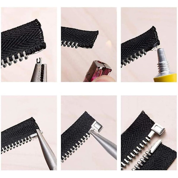 12 set metall blixtlås spärrreglage 3 färger #3#5#8#10 insättnings stift blixtlås botten blixtlås stopp för metall blixtlås reparation dragkedja sömnad ersättning