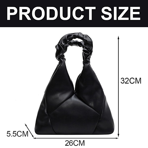 Uusi ranskalainen niche-design laskostettu pilvikassi rombinen naisten kannettava PU-olkalaukku black