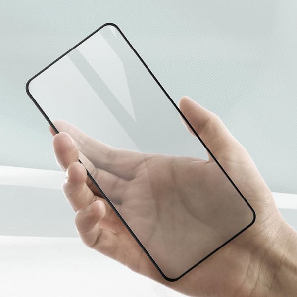 Etui til Realme GT Silikone Blød og Hærdet Glas sort Black