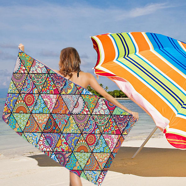 Hurtigtørkende Strandhåndkle For Reise - Ekstra Stor 80x160cm Oversized Svømme-, Basseng-, Yoga-, Reisehåndkle Pattern 2