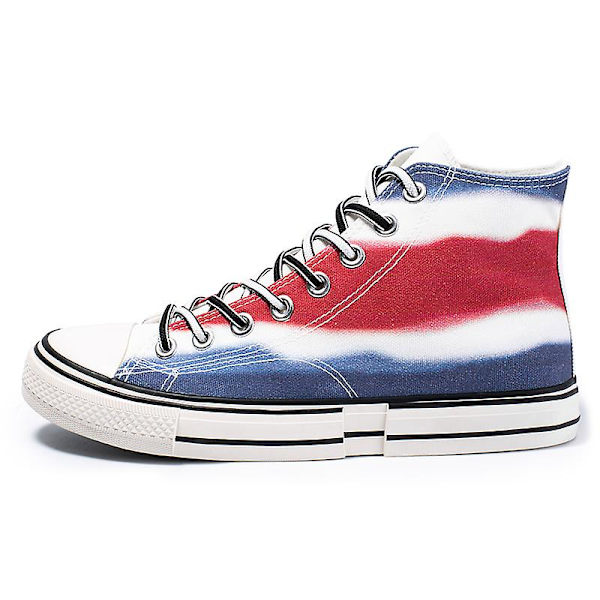 Herr Canvas Skor Mode Sneakers Låg Topp Tennis Skor Snörning Casual Skor 3D8768-1 Red EU 43