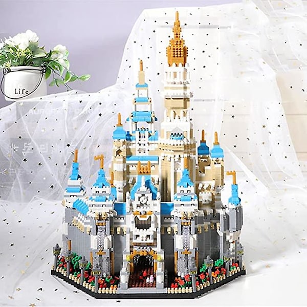 Världsarkitektur Nöjespark Big Dream Castle Modell (5297 st) Diy Micro Mini Block Byggsten Leksak För Barn Och Vuxna