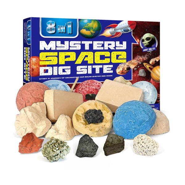 12 st DIY-leksaker Stenbrytningssats Pedagogiska utgrävningsleksaker Kit för barn Naturlig mineral ädelsten arkeologi utgrävningssats