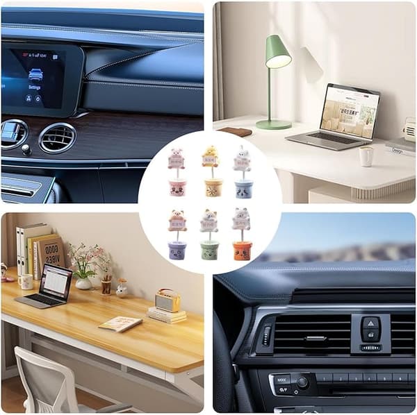 Dashboard Dyr, Søde Bil Dashboard Dyr, 6ST Shaking Animal Car Dash Decor - Livlige bilpynt