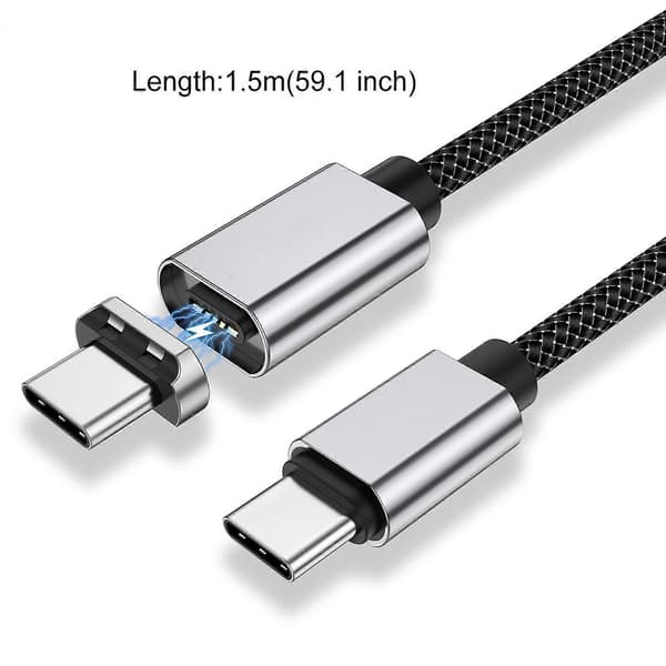 Magnetisk USB-C-kabel 100W (20V/5A MAX), USB-C til USB-C-kabel, dataoverførings-USB-ladekabel for bærbar PC