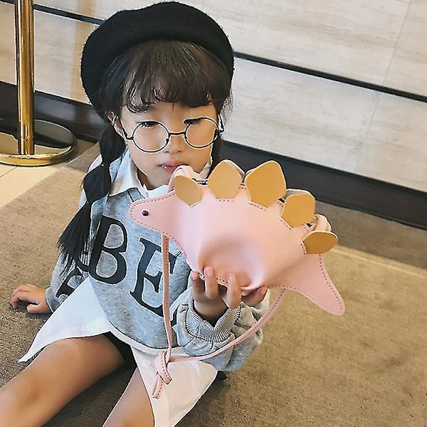 Mini møntpung til piger, dinosaurdesign, PU crossbody taske, børnegaver Blue
