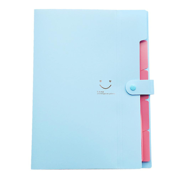 Kontorsmaterial A4 Dokumentväska Ficka Räkning Mapp Hållare Organizer Fästelement Kontorsmaterial Blue