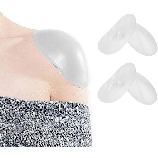 2 paria silikonisia olkatoppauksia, uudelleenkäytettävät näkymättömät liukumattomat olkapäitä kohottavat toppaukset white white