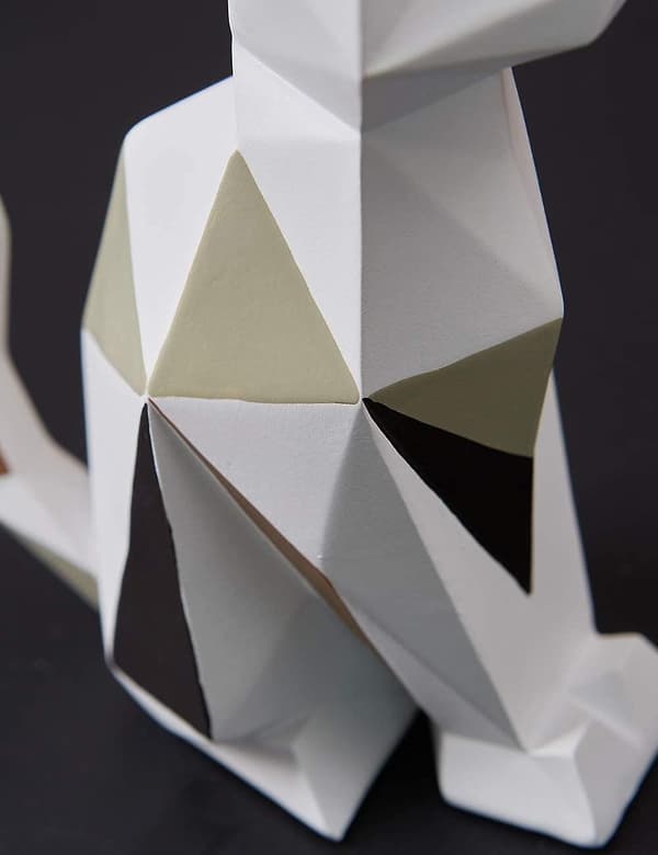 Statue Figur Kat Skulptur Dyreindretning Geometrisk Moderne Kattekunst