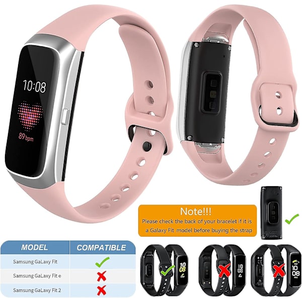 2 stk. remme kompatible med Samsung Galaxy Fit Sm-r370, colorc vandtæt, blød og åndbar silikone udskiftningsrem passer til Samsung Galaxy Fit