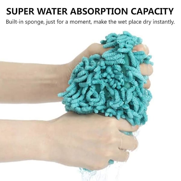 3-pack handdukar för badrum, handduksdekoration, chenille hängande handduksboll, mikrofiber fluffig absorberande mjuk liten badhandduk Blue
