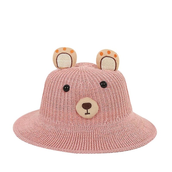 Barn Wide Brim Sun Virkad Bucket Hat Stickad Fisherman Hat Pink