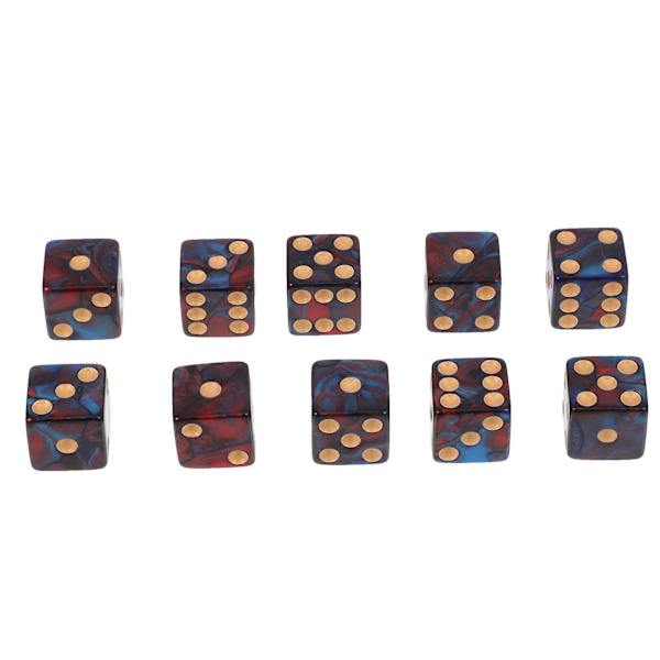 10 kpl Yksinkertaisia pelinoppia Hauskoja pelinoppia Akryylipiste noppia 16mm noppia 6-sivuisia noppia Blue 1.6X1.6X1.6CM