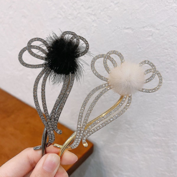 Vridande klämma huvudbonad hårnål elegant spole hårklämmor för kvinnlig hårdekoration Black