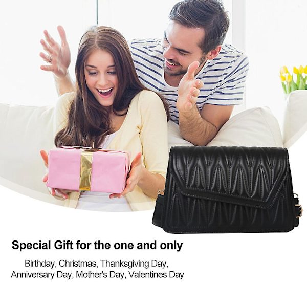 Ny axelväska i konstläder enfärgad dejting nisch mode messenger väska black