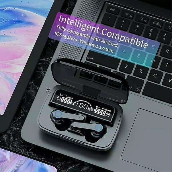 Langattomat Bluetooth 5.1 -kuulokkeet iPhone Samsung Android -puhelimille Black