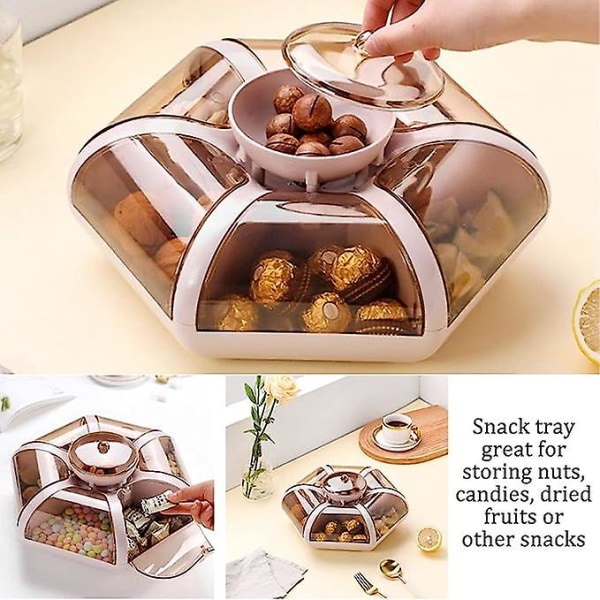 Snacks förvaringslåda med lock blomma form snacks serveringsbricka frukt torr behållare