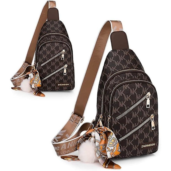 Slynge Rygsæk Slyngetaske til Kvinder, Brysttaske Dagstursrygsæk Crossbody Slynge Rygsæk (a-sort)