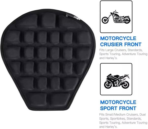 Luftmotorcykelsitsdyna Tryckavlastande Åksits Stor för Cruisers