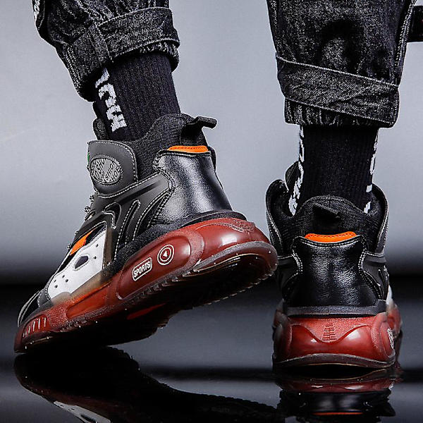 Herre Sport Løpesko Høy Topp Fritidssko Fra0196 BlackOrange EU 42