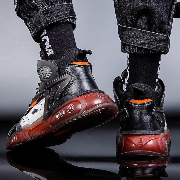 Herre Sport Løpesko Høy Topp Fritidssko Fra0196 BlackOrange EU 44