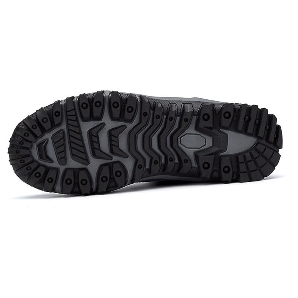 Snørestøvler for menn og kvinner, vanntette, slip-on, pelsforede sneakers, varme vintersko 2K6137 Gray 45