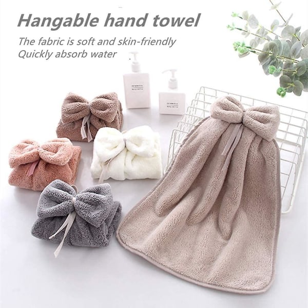 5 st handdukar med hängande ögla för badrum och kök, hängande bandhandduk - ultra mjuk och mycket absorberande mikrofiber korallfleece, snabb torkning